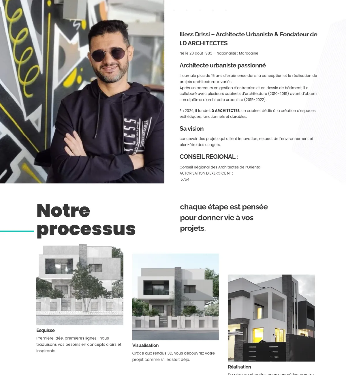 Étude de projet présentée sur le site du cabinet d’architecte