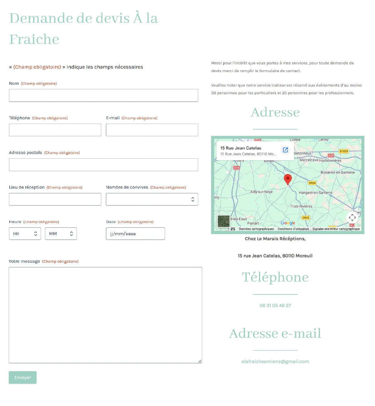Réservation mobile sur le site internet du restaurant